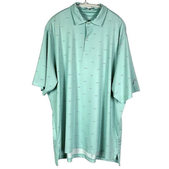 Fairway & Greene Men’s Golf Polo size XXL, mint green with seaplane print - Picture 1 of 12